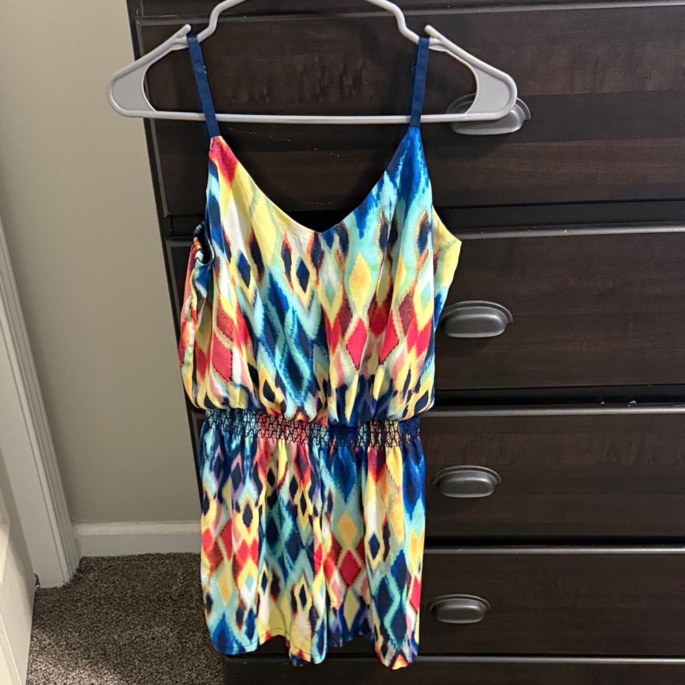 Colorful Geometric Print Romper